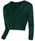 Urban GoCo Mujeres Chaqueta Corta Punto de Manga Larga Rebecas Escote en V Bolero Cárdigan (XL, Verde Oscuro)