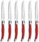 Lou Laguiole 2511RDK000K35 Bloc 6 Coltelli da Bistecca, Acciaio Inossidabile, Rosso, Taglia Unica