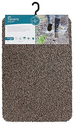JVL Tanami Machine Washable Barrier Door Mat, Brown, 50 x 75 cm