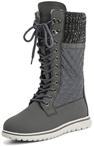 Polar Boot Damen Hoch Dauerhaft Kunstpelz Winter Regen Schnee Wasserdicht Draussen Kalb Stiefel - 7 - GRE40 AYC0539