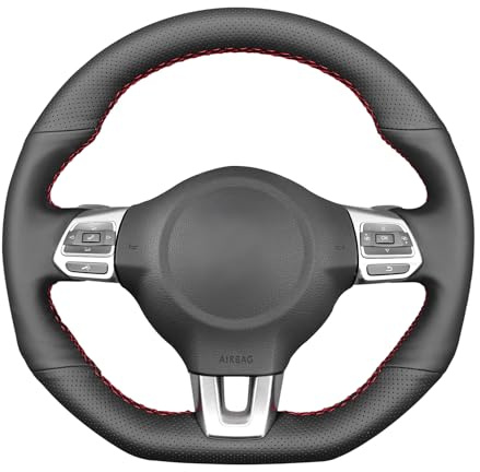 MEWANT Couvre Volant pour Golf 6 (VI) GTI 2009-2014 / Polo GTI 2014 / Polo (R-Line) 2014 / Scirocco 2009-2014 / CC 2014-2018 /