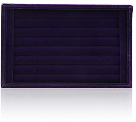 SuperglockT Schmucklade Schmuckdisplay Weich Samt kratzfest Ringbox Schmuckaufbewahrung Ringkasten Ringlade Ohne Abdeckung Schmuck Behälter für Ohrringe Ringe Broschen Halskette 23 * 15 * 3cm (Lila)