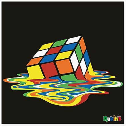 Spreadshirt Rubik's Melting Cube Wandbild Poster 40x40 cm