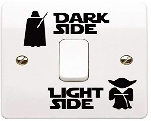 2 Sets Light Side - Dark Side Vinyl Sticker für Lichtschalter zum Aufkleben, schöne Dekoration fürs Kinderzimmer, Fans oder für die Wand als Tatoo, Highlight für Kinderzimmer oder Bad