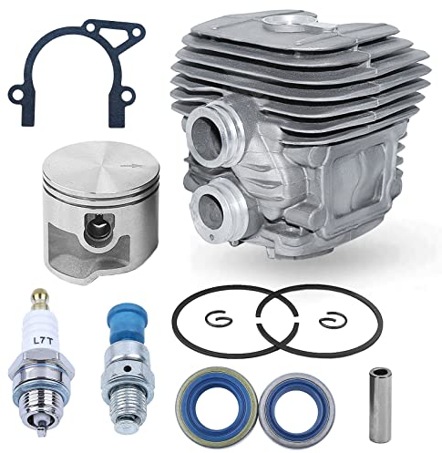 Adefol Zylinder und Kolben Kit für STIHL TS410 TS420 Trennsäge, 50mm Cylinder Piston Baugruppe + Zündkerze + Dekompressionsventil + Öldichtung + Dichtung Ersatzteile 13 in 1