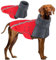 SlowTon Wintermantel für Hunde, Warmes Futter aus Polar Fleece Außenjacke für Hunde mit Rollkragenschal Reflexstreifen Einstellbar Wasserdicht Winddicht Welpenweste Weiches Haustier (L, Rot)