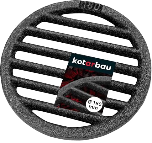 KOTARBAU® Griglia per Camino a legna Ø 18 cm Forno griglia in ghisa per camino griglia stufa legna griglie cenere