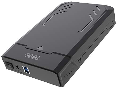 UNITEK Boîtier pour Disque Dur 2,5 et 3,5 HDD/SSD SATA I/II/III Protection Externe avec câble 3.0 intégré Montage sans Outil Noir