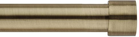 Decorative Extendable Curtain Pole for Eyelet Curtains End Cap Designed Finials. 16/19mm Metal Adjustable Curtain Rod Set. 120-210cm Antique Brass