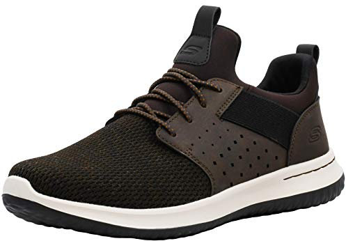 Skechers Men's Classic Fit Delson Camben Sneaker, Chocolate, 11 M US