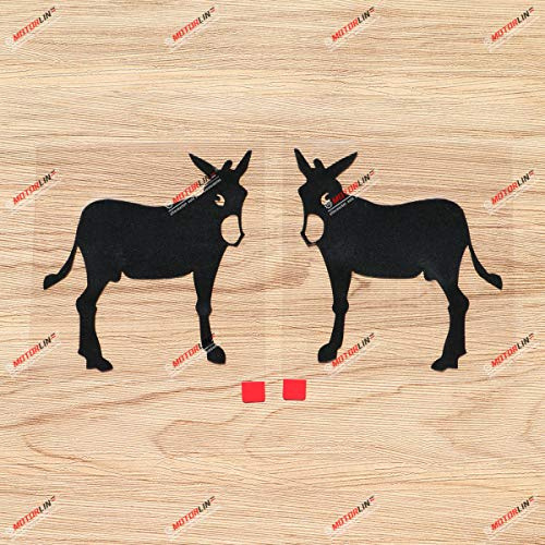 Katalanischer Esel Ane Burro Aufkleber Sticker Catalana Spanien Auto Vinyl - 2er Pack Schwarz, 10,2 cm - Spiegelbilder umgekehrt ohne Hintergrund