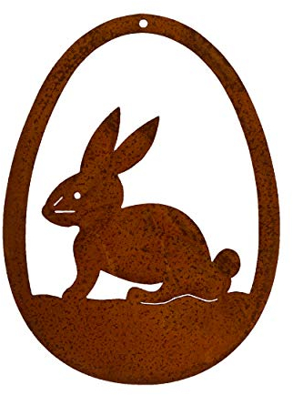 Rostikal Osterdekoration Osterhase 15 x 11 cm Hängedeko Fenster Rost Deko Edelrost Gartendeko