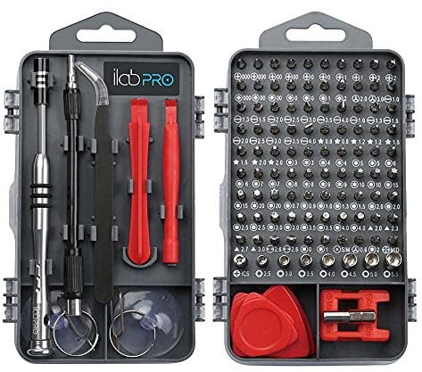 ilabPRO 120 Piece Precision Screwdriver Set Toolkit with Magnetic Micro Screwdriver and bits for Phone, Tablet, Laptop, PC, Watch and Glasses Repairs