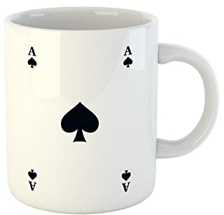 clothinx Tasse Pik Ass | Ace of Spades Geschenk Tasse Spielkarte | Pikass Kartenmotiv | Pik-Ass - beidseitig bedruckt | Kartenspieler Skatspieler Pokerspieler