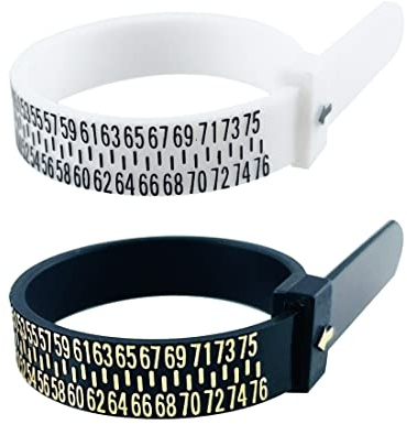 LEEQBCR 2pcs Ring Maßband Ringgröße Ringmesser Ringgröße Messer Ring Maßband Lineal zur Bestimmung der Ringgröße