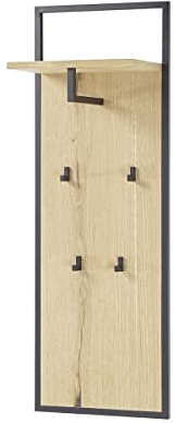Robas Lund Garderobenpaneel mit Ablage und Haken, Eiche furniert BxHxT 30x125x27 cm