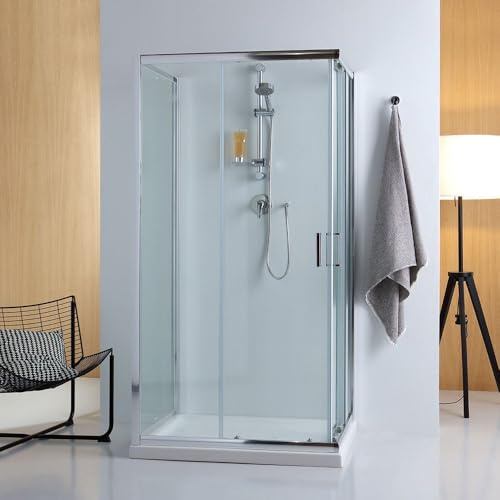 U Form Duschkabine, 80x100x80 cm, Einscheibensicherheitsglas 6 mm + Aluminiumprofile | Giada