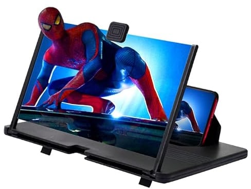14 Lupa de Pantalla de Teléfono, 3D HD Amplificador de Pantalla Videos Películas Amplificador Soporte de Teléfono Plegable Amplificador para Todos Smartphone