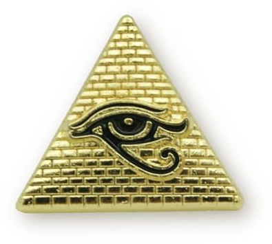 Anstecknadel Freimaurerauge auf Pyramide, goldfarben, Metall