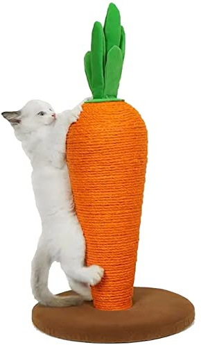 WANEKA Rascador Gatos Zanahoria - Accesorio para Gato Arbol Rascador Gatito Juguete Gato Regalo Gatos Rascador Madera Sisal Protege Sofa Afila uñas