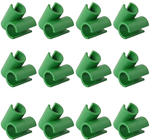 RLECS 50pcs Garten Kreuz Schnalle Clip Kreuz Kunststoff Clips Pflanzenstütze Feste Verbinder 11mm Gartenarbeit Säulen Feste Klemme für Pflanzstäbe