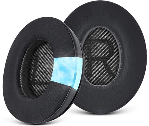 GEVO Cooling-Gel Ear Pads Cushions Replacement, Ear Pads for Bose QuietComfort 35 (QC35) and Quiet Comfort 35 II (QC35 II) Over-Ear Headphones & More, Memory Foam & Cooler for Longer (Black)