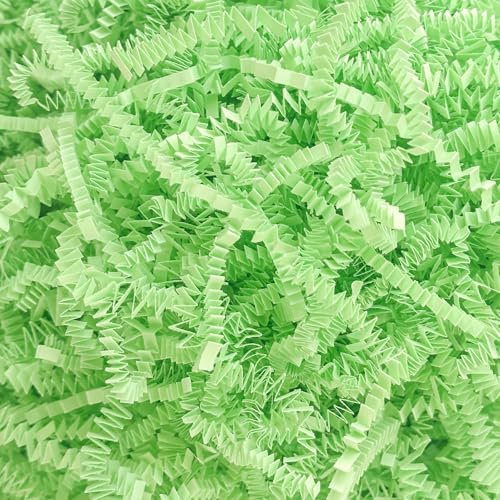 Corlcol 0,5 kg de papier froissé pour boîte cadeau, sac et panier le jour de Pâques (vert clair)