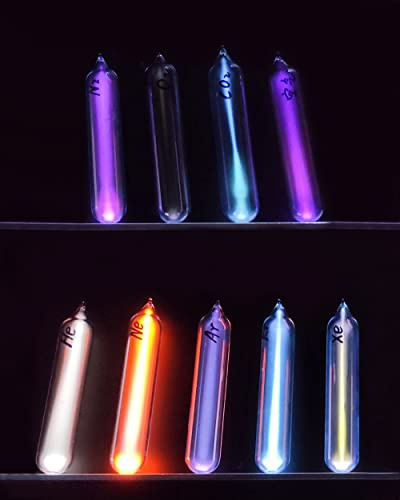 Colección de elementos de gases luminosos nobles, 99.999% de pureza, incluyendo helio, neón, argón, criptón, xenón, nitrógeno, para colección, exhibición, enseñanza, regalo, 9 piezas
