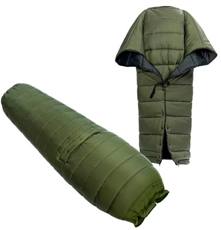 onewind Camping Sleeping Bag for Adults, Wearable Hammock Sleeping Bag Ultralight Backpacking Quilt with Draft Collar and Footbox, Lightweight Portable Camping Quilt Poncho, 78*54, OD Green