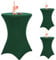 Cocktail-Tischdecke, Spandex, Stretch, quadratische Ecken, 81,3 x 109,2 cm, Jägergrün, taillierter Hochtisch, Cocktail-Tischdecke für Bar, Hochzeit, Cocktail-Party, Bankett (Jagdgrün), 3 Stück