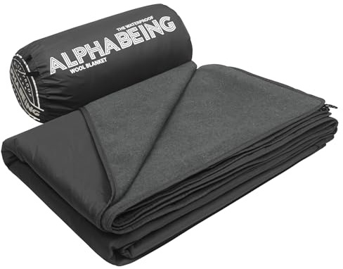 AlphaBeing Waterproof Outdoor Blanket with Merino Wool, Extra Thick Warm
