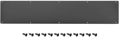 sourcing map Door Kick Plates, 6 x 30 Inches Aluminum Kick Plate Door Plate, 2 MM Thickness, for Exterior Front Door or Back Door, Black