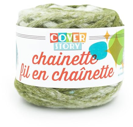 Lion Brand Yarn 565-209BL Cover Story Chainette Garn, Polyester, Oliv/Blatt für mich (Leaf It to Me)