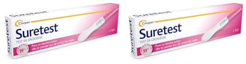 SURETEST - Test de grossesse - Pour un résultat précis dès le premier jour de retard des règles - Autotest - Boîte de 1 test (Lot de 2)