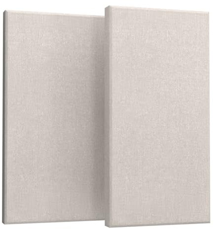 UMIACOUSTICS 2 PCS Acoustic Panel, 47.2 x 23.6 x 2 Fiberglass Sound Proof Wall Panels, Sound Absorbing Panels for Studios, Office, Home Theater. Linen