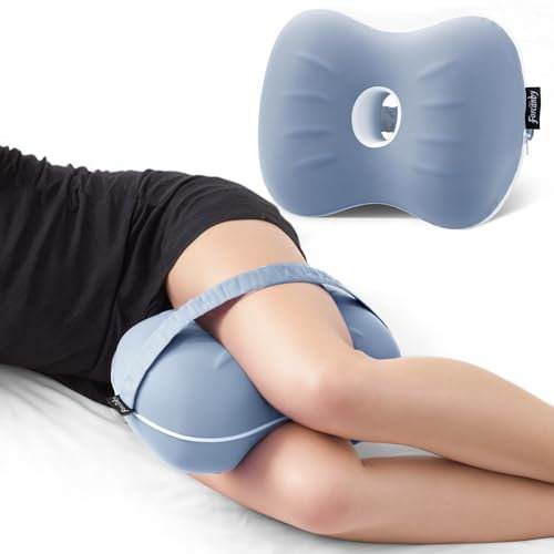 [Extra groß] Bein- und Kniekissen für Seitenschläfer – glattes Wirbelsäulenausrichtungskissen – Memory-Foam-Kniekissen für Rückenschmerzen, Wirbelsäulenausrichtung, Ischias, Operationserholung,