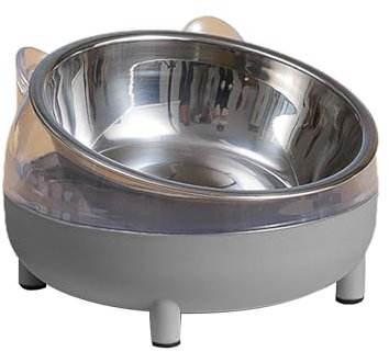 jojobasec for Cat Elevated Bowls Tilted Raised Dish Pet Feeding Bowl with Stand for Cats and Puppy Safe Stainless Steel and Plasti