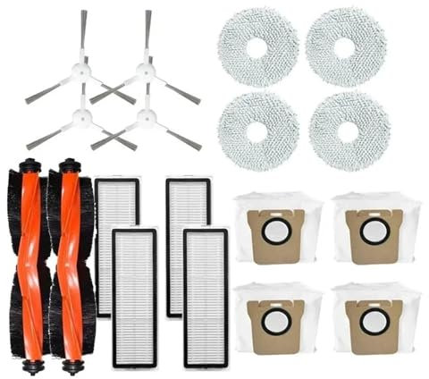 Compatible con Xiaomi Robot Aspirador X20+ / X20 Plus Piezas Accesorios Cepillo Lateral Principal Filtro HEPA Paño de Trapeador Bolsa de Polvo Reemplazo(23PCS)
