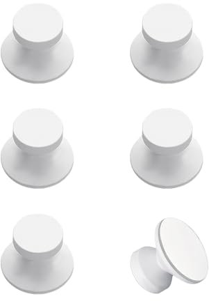 CcHhyyt 6 Stück/Set bunte selbstklebende runde Knäufe weiß selbstklebende Schubladenknöpfe Küchenschrankgriffe mit selbstklebendem Aufkleben auf Spiegelschrank Kommode