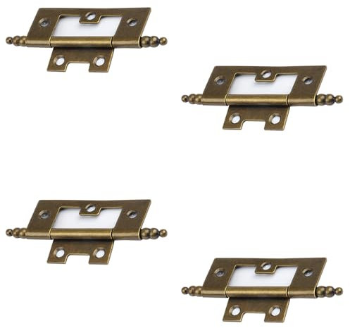 4Pcs Bronze Flush Hinges,2 Inch Steel Door Hinges for Drawer Cabinet Internal Door