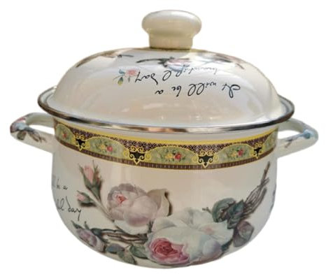 FUNOMOCYA Olla De De Esmalte Doble Potente Olla De Cocción Para y Guisos Accesorio De Cocina Práctico y Decorativo