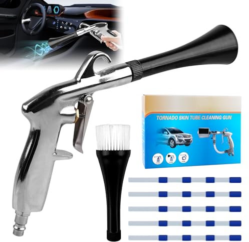 Pistola De Aire Para Compresor, Pistola De Limpieza De Aire Comprimido, Pistola De Soplado, 6-9 Bar Pistola De Limpieza De Coches Incluye 5 Mangueras, 1 Embudo Y 1 Embudo Con Cepillo