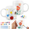 Geiserailie Kit di DIY Tazze per Dipingere Kit Fai da te per Dipingere con 2 Tazze in Ceramica Vuote 12 Colori di Vernice Regalo Divertente per Pasqua(Stile Cassico)