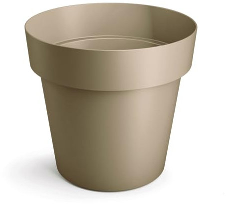 B2C Plant Pots Flower Planter 6 Colours 4 sizes Matt Plastic Pot Classic Look Home Deco Pot Plastic Lightweight (Beige Matt, 18cm)