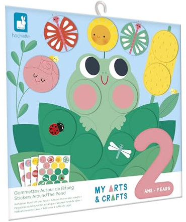 Janod - 72 Grosse Runde Sticker für kleine Hände - Ab 2 Jahren - 4 Tafeln zum Ausfüllen - Runde Sticker - Kit Kreative Freizeitaktivitäten Kind - Lernen für Feinmotorik und Konzentration - J09159