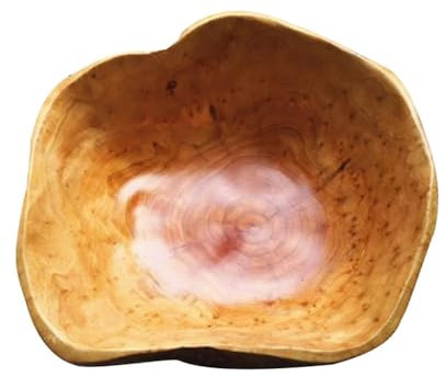 Oriental riverkit Bol de Fruits en Bois Naturel Pour un Décor Distinctif, Bol en Bois Créatif Irrégulier de Service Fait à La Main Pour Comptoir de Cuisine (30-34 cm)