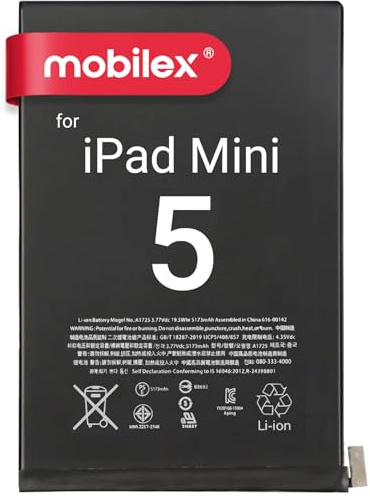 MOBILEX Batterie A1725 pour iPad Mini 5 | 5173 mAh - OEM | Interne Remplacement | Adhésif préinstallé | Capacité d'origine