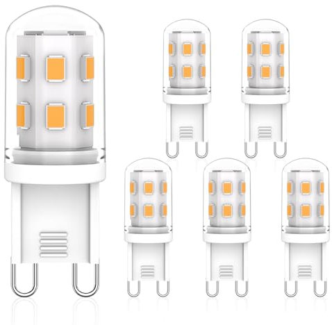 Eco.Luma G9 LED Lampe warmweiß 2700K Leuchtmittel 2W entspricht 20W Halogenlampe, Energiesparende G9 LED Glühbirne, kein Flackern, Nicht Dimmbar Birne, 5er Pack