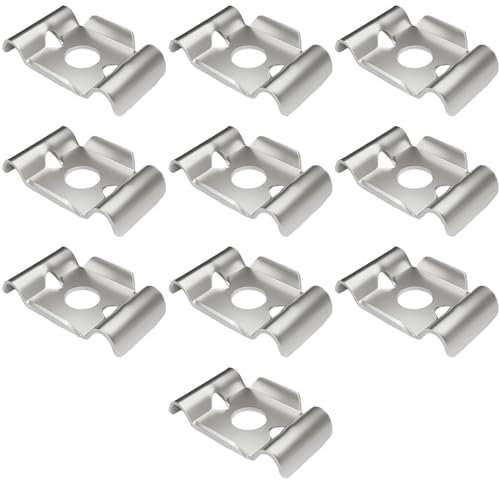 Abrazaderas Para Cercas | 10 Unidades Sujetadores Doble Varilla Para Cercas,Antirrobo Para Barreras, Soporte De Fijación Para Exteriores E Interiores En Casas Y Jardines