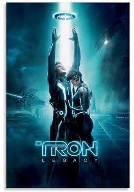 AETQWOEGEWE Tron Legacy-Poster, Leinwanddekoration, moderne Kunstposter, elegante Kunst, ästhetischer Druck für Wohnzimmer, Schlafzimmer, 30 x 45 cm, ungerahmter Stil